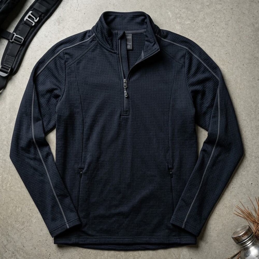 Mondetta Men's M Black 1/4 Zip Pullover Activewear Shirt Textured Zip Pockets